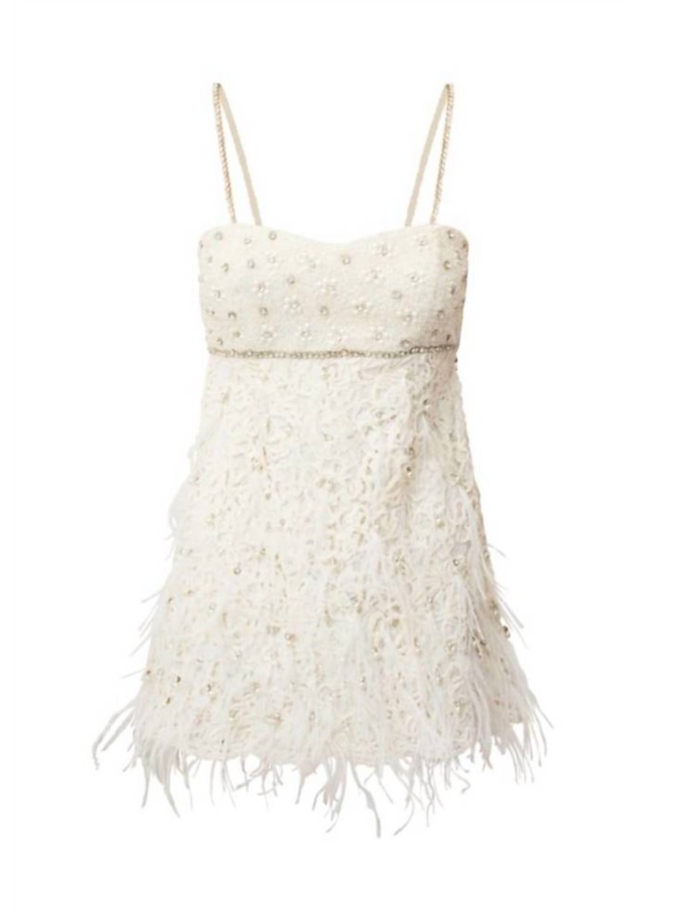 LOVESHACKFANCY - BRIANNE BEADED MINI DRESS - CREAM size 8 NWT - Picture 4 of 10
